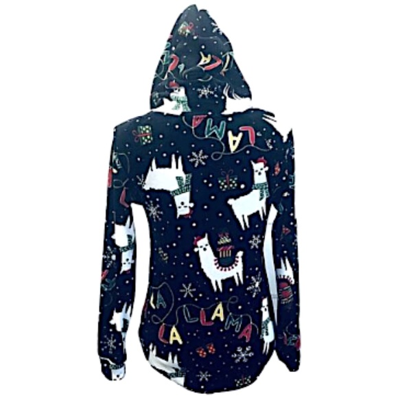 Llama Pajama Top Hoodie Size Small 3-5 Junior Girl Hood Long Sleeve - Picture 12 of 14
